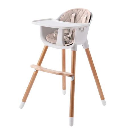 JOY  BABY Amelia Beige 2-in-1 Timber Highchair