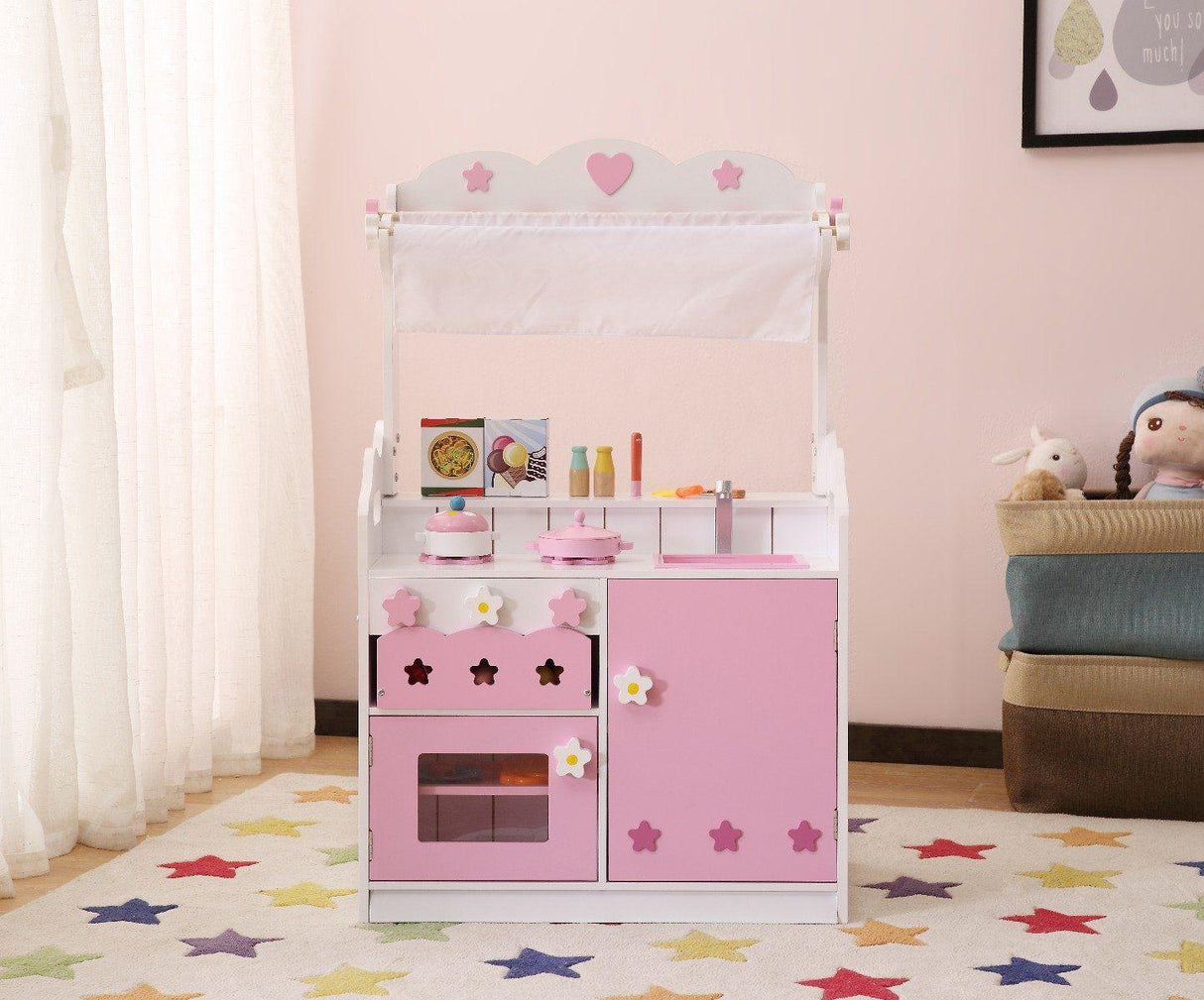 ALL 4 KIDS 2 In 1 Pretend Kitchen and Market Stall