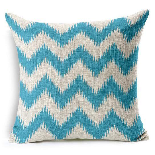 All 4 Kids 45cm Square Throw Pillow Cushion Cover - Wave Pattern