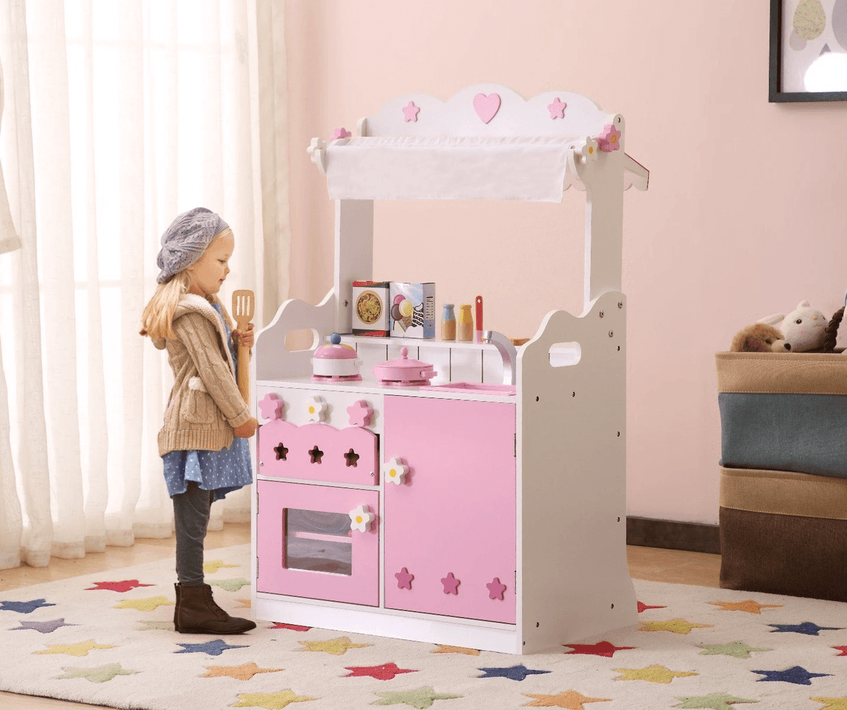 ALL 4 KIDS 2 In 1 Pretend Kitchen and Market Stall