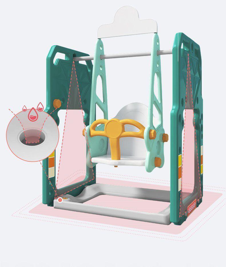 ALL 4 KIDS Lucas  Baby Slider and Swing Play Center with Bus - Green