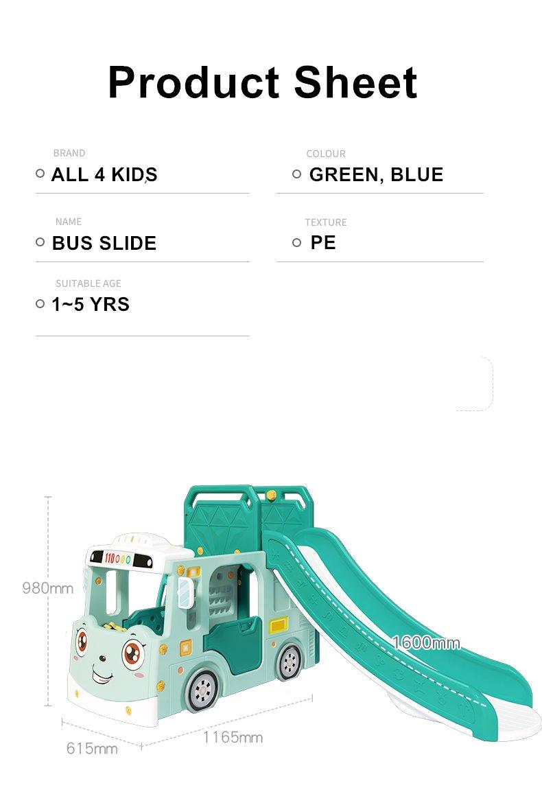ALL 4 KIDS Lucas  Baby Slider and Swing Play Center with Bus - Green