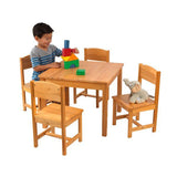 KidKraft Farmhouse Table & 4 Chairs Natural