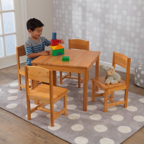 KidKraft Farmhouse Table & 4 Chairs Natural