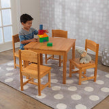 KidKraft Farmhouse Table & 4 Chairs Natural