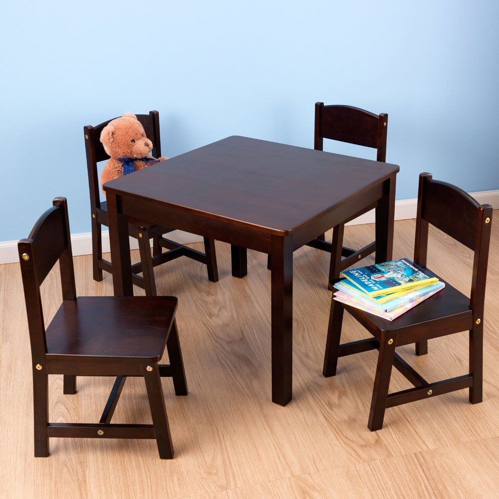 KidKraft Farmhouse Table & 4 Chairs Espresso