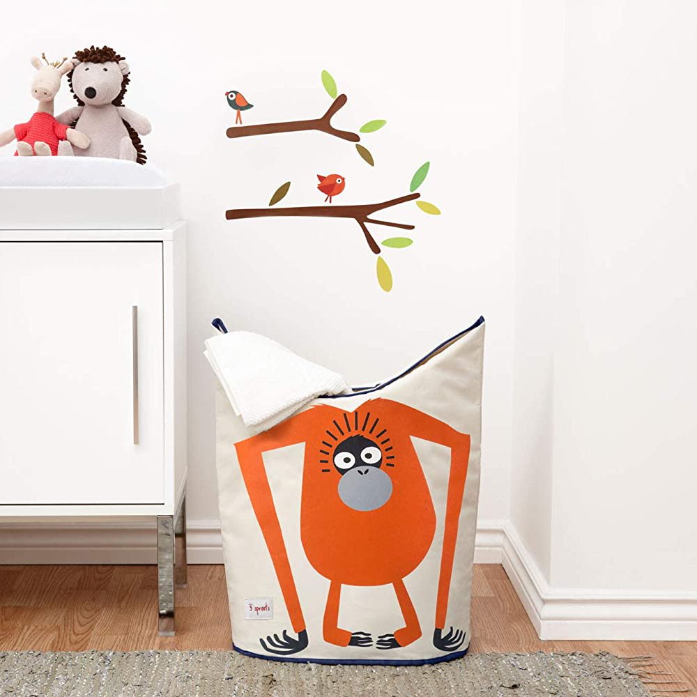 3 Sprouts Laundry Hamper - Orange Orangutan