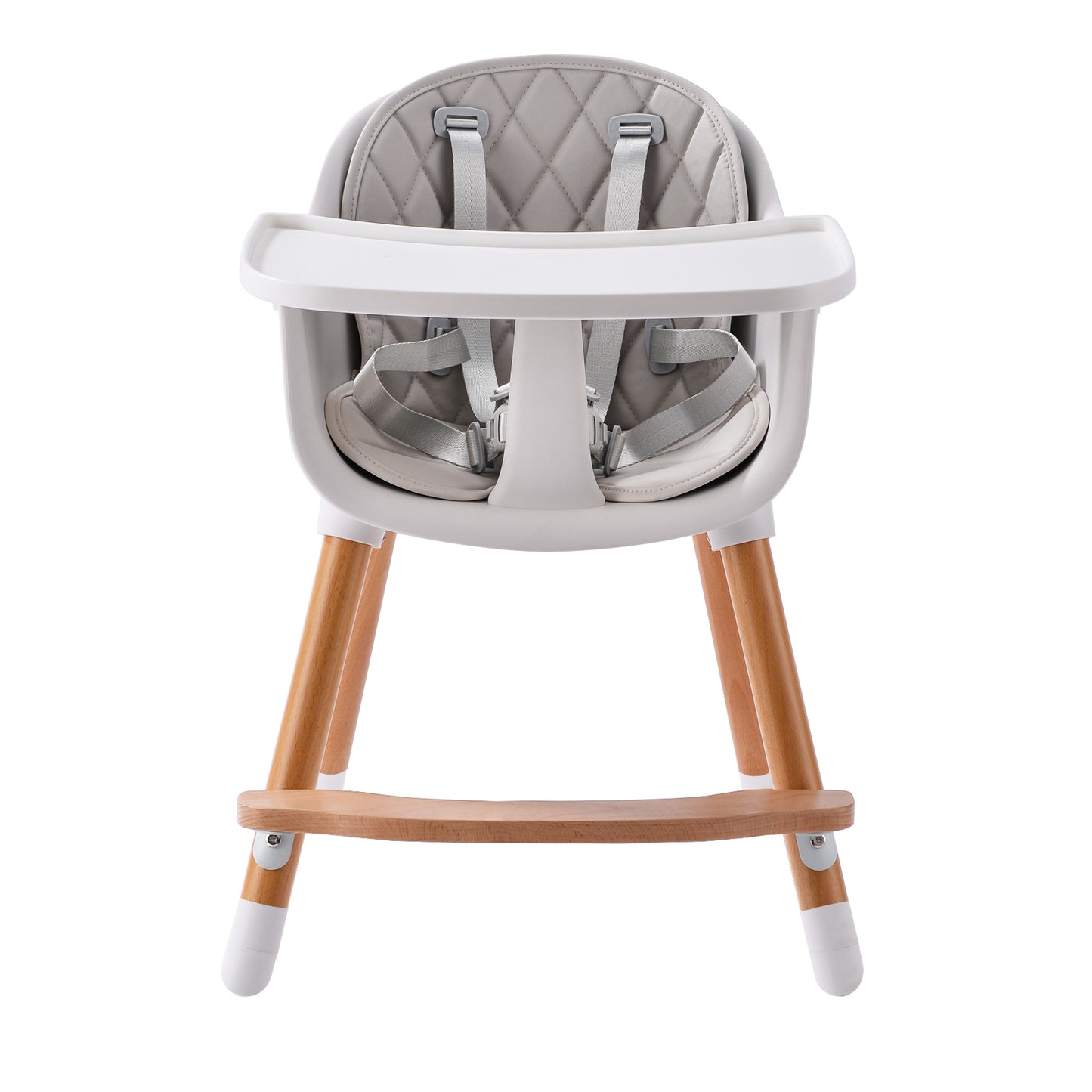 JOY  BABY Amelia 2-in-1 Timber Highchair - Grey