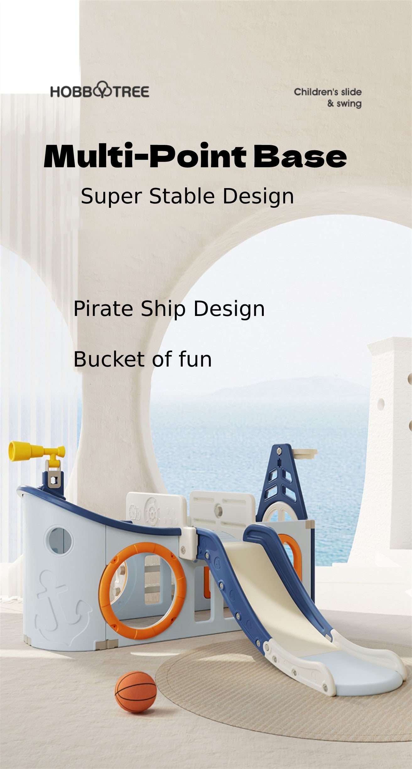 ALL 4 KIDS Hunter Pirate Ship Baby Slider Play Center
