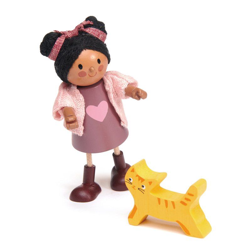 Tender Leaf Toys Doll Ayana with Flexible Limbs & Her Cat