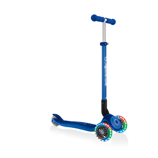 Globber Primo FOLD PLUS LIGHTS Scooter - Emerald Green/ Navy Blue