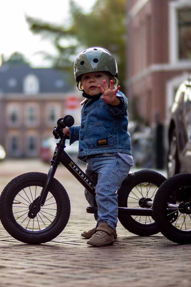 Trybike 2 in 1 Steel Balance Bike and Tricycle - Vintage Black