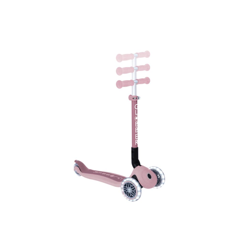 Globber ECOLOGIC JUNIOR Foldable Scooter with Lights - Berry