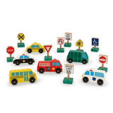 Melissa & Doug Wooden Traffic Signs and Vehic