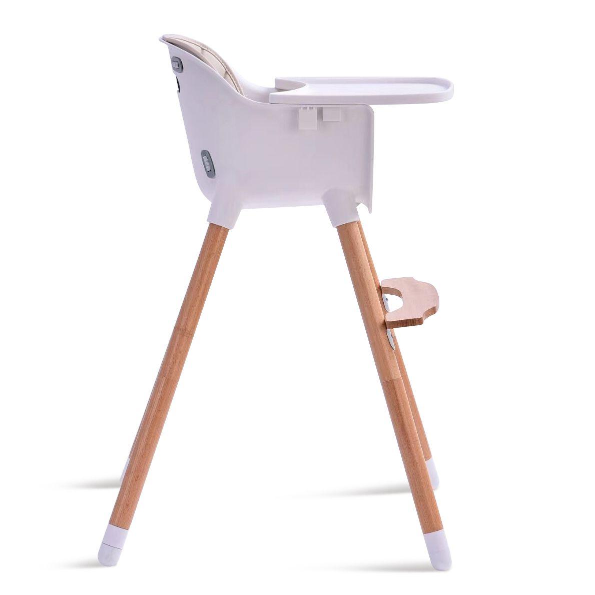 JOY  BABY Amelia 2-in-1 Timber Highchair - Beige