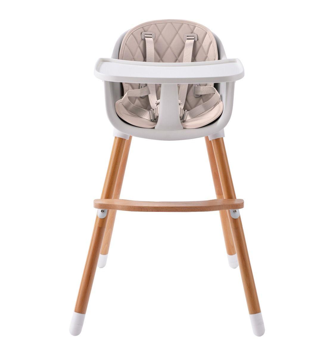 JOY  BABY Amelia 2-in-1 Timber Highchair - Beige