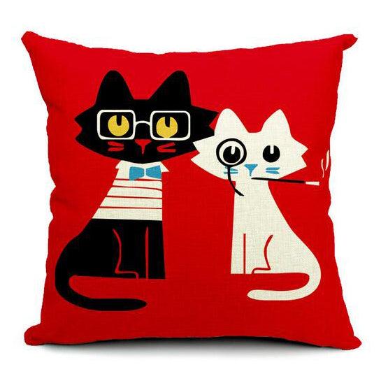 All 4 Kids 45cm Square Throw Pillow Cushion Cover - Pussy Cat