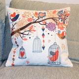 All 4 Kids 45cm Square Throw Pillow Cushion Cover - Spring Bird