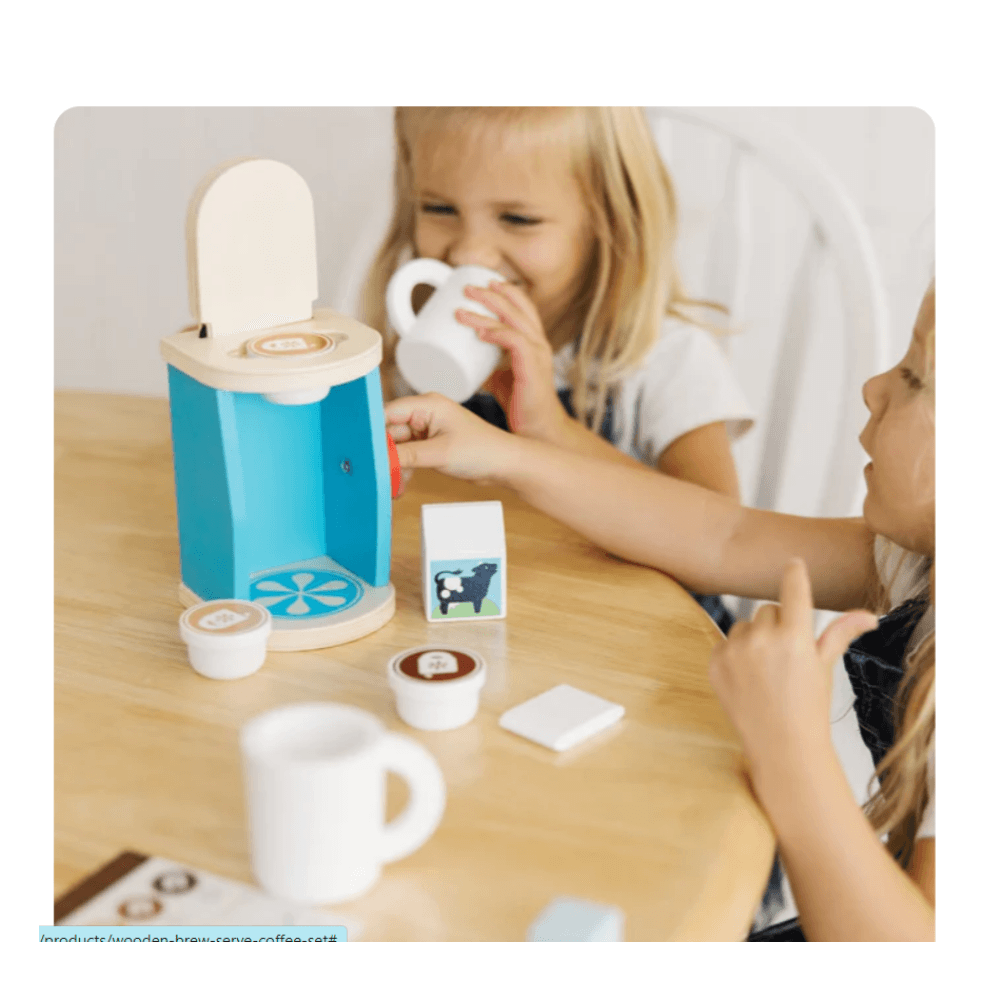 Melissa & Doug Wooden Brew & Serve Coffee Set