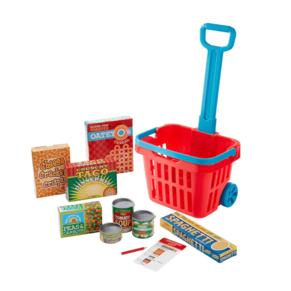 Melissa & Doug Fill & Roll Grocery Basket Play Set