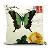 All 4 Kids 45cm Square Throw Pillow Cushion Cover - Butterfly and Flower