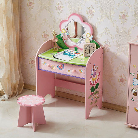 ALL 4 KIDS Olivia the Fairy Girl’s Dressing Table with Stool