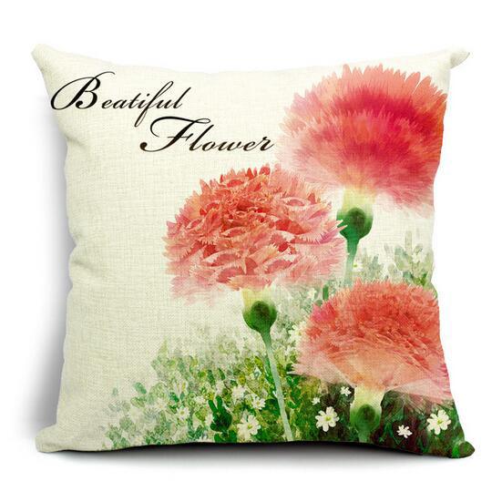 All 4 Kids 45cm Square Throw Pillow Cushion Cover - Summer Flower