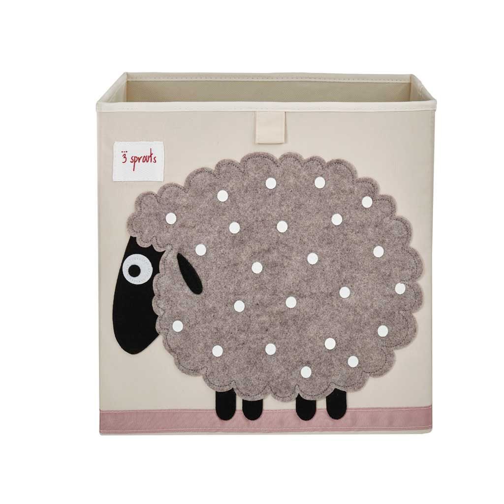 3 Sprouts Fabric Storage Box - Grey Sheep