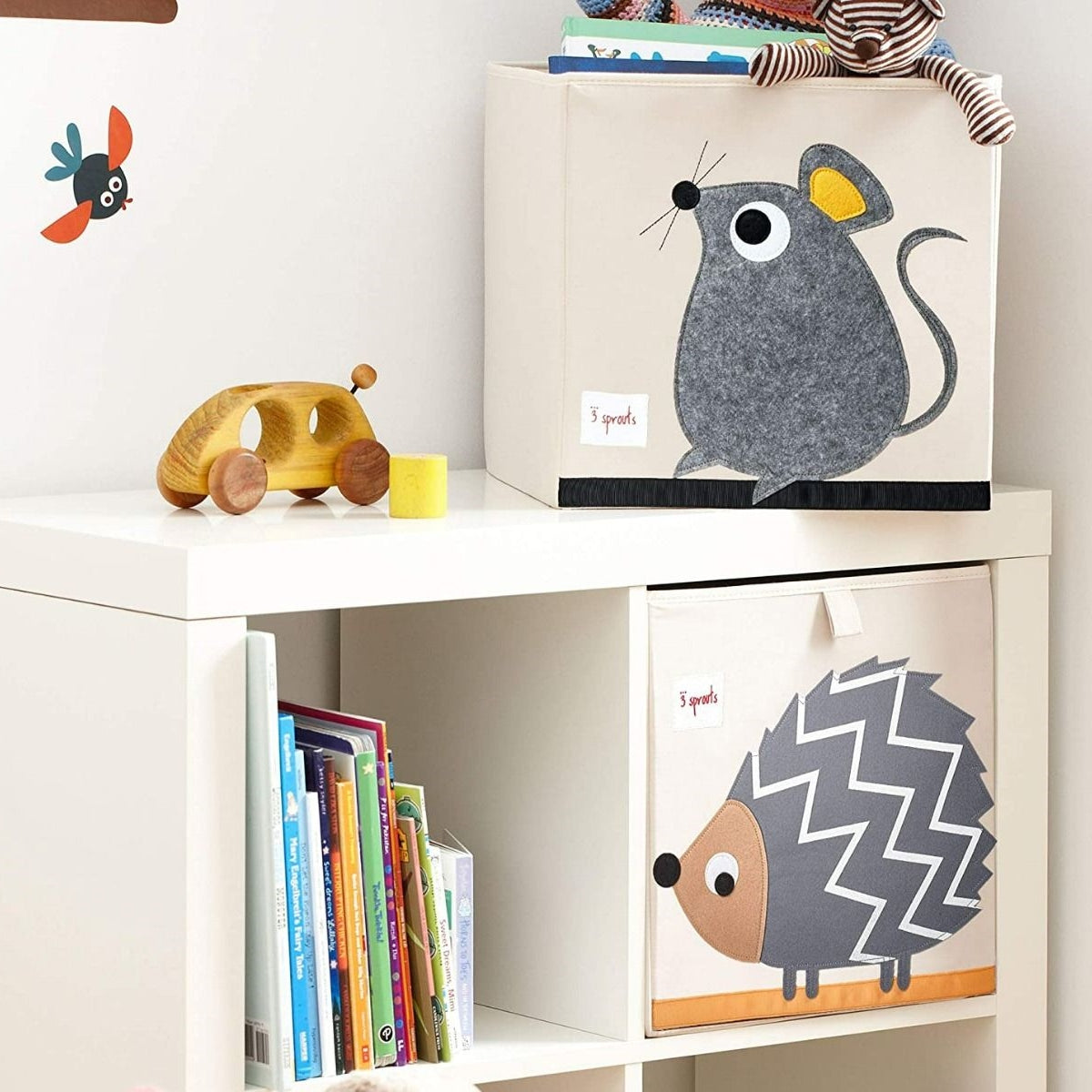 3 Sprouts Fabric Storage Box - Grey Sheep