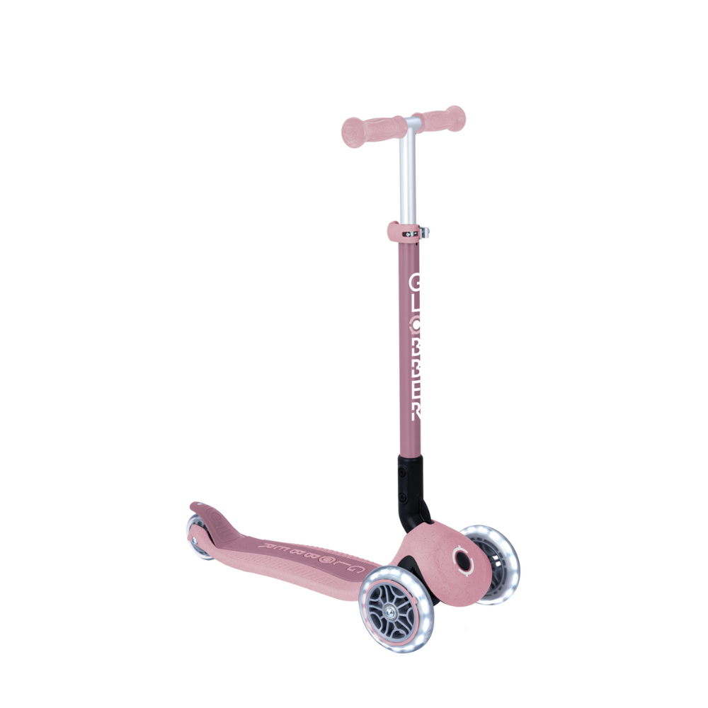 Globber ECOLOGIC PRIMO Foldable Scooter with Lights - Berry