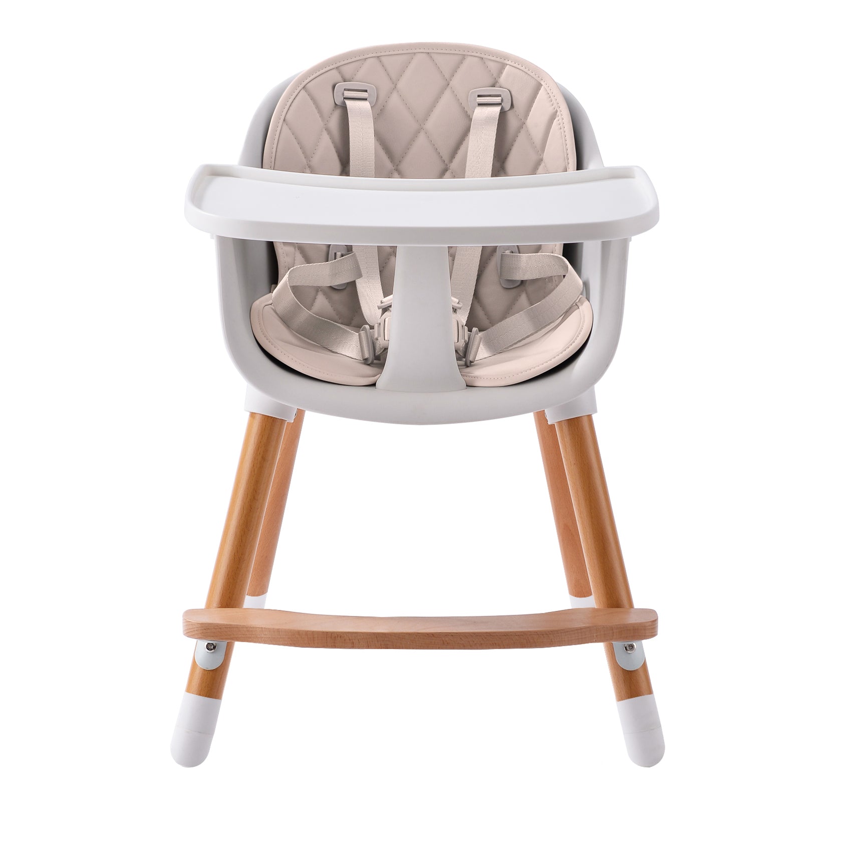 JOY  BABY Amelia Beige 2-in-1 Timber Highchair