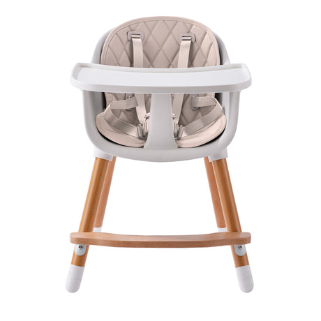 JOY  BABY Amelia Beige 2-in-1 Timber Highchair