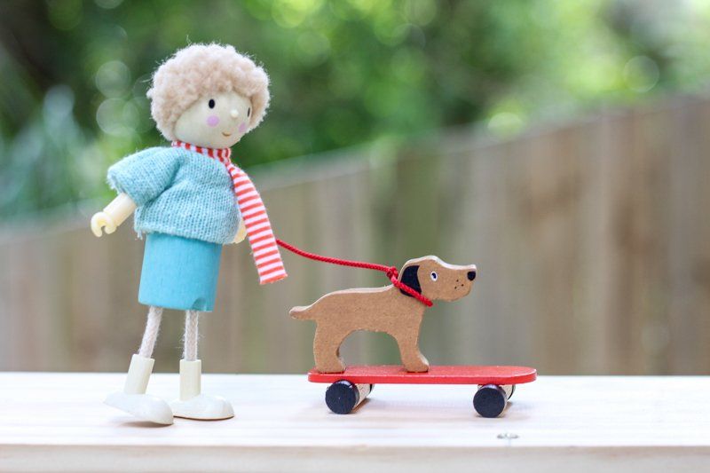 Tender Leaf Toys Doll Mr Goodwood with Flexible Limbs & His Dog