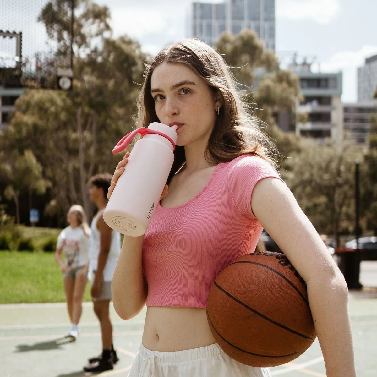 B.Box 1L Insulated Flip Top Drink Bottle - Pink Paradise