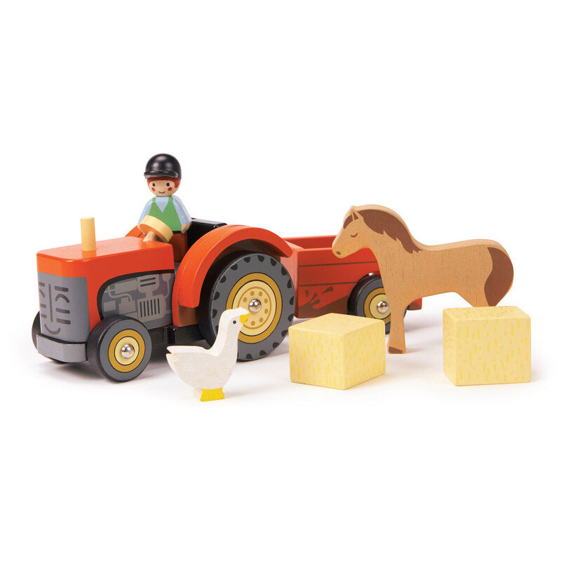 Tender Leaf Toys Wooden Farm Tractor Play Set