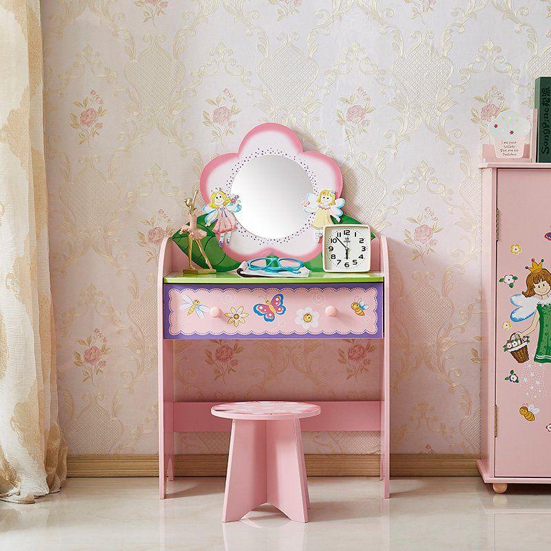 ALL 4 KIDS Olivia the Fairy Girl’s Dressing Table with Stool