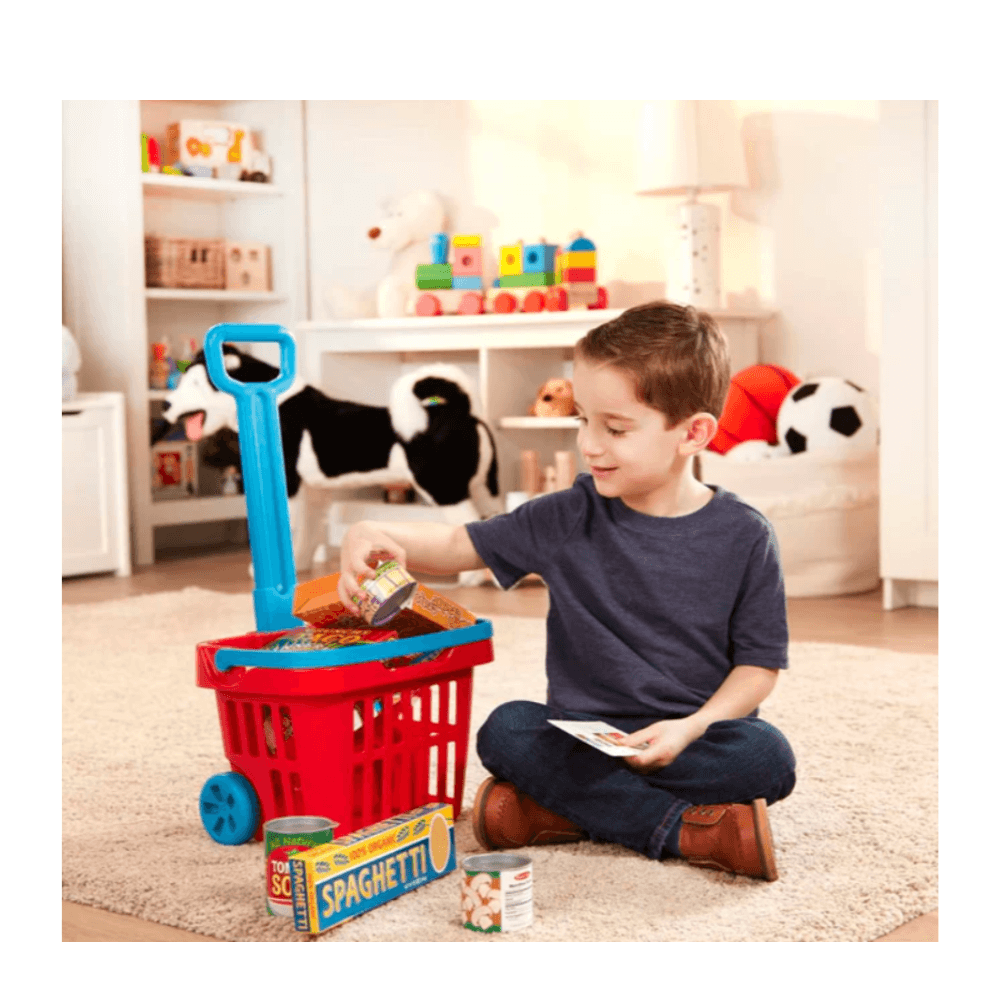 Melissa & Doug Fill & Roll Grocery Basket Play Set