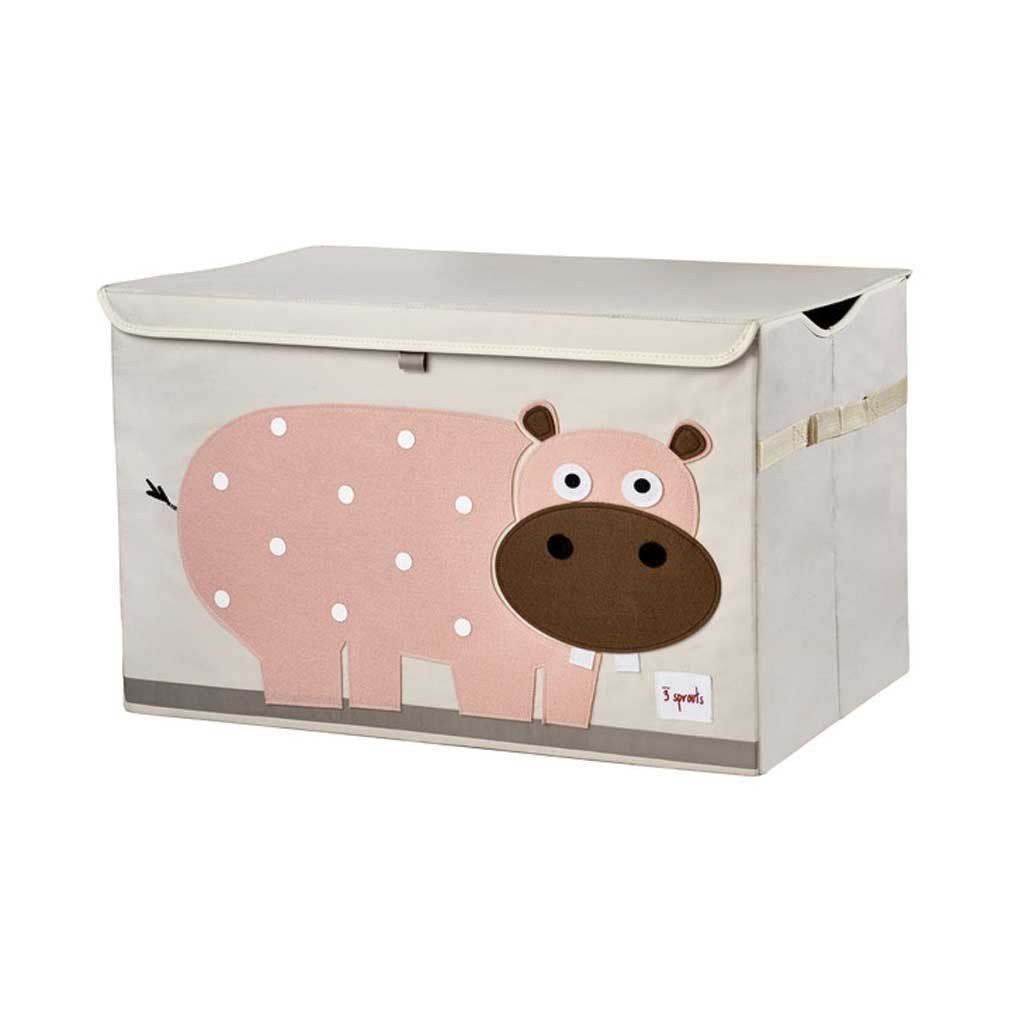 3 Sprouts Fabric Toy Chest - Pink Hippo