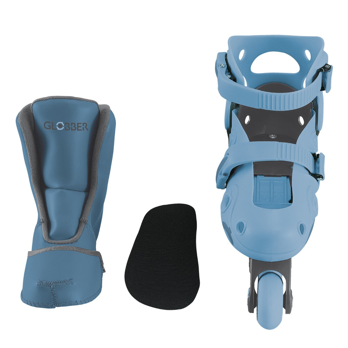 Globber 2 in 1 Learning Inline Roller Skates  for Toddlers: Size 29-32 - Ash Blue