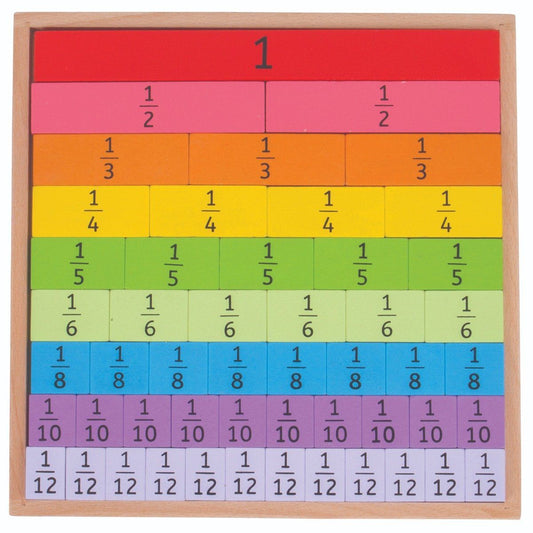 Bigjigs Toys Educational Fractions Tray