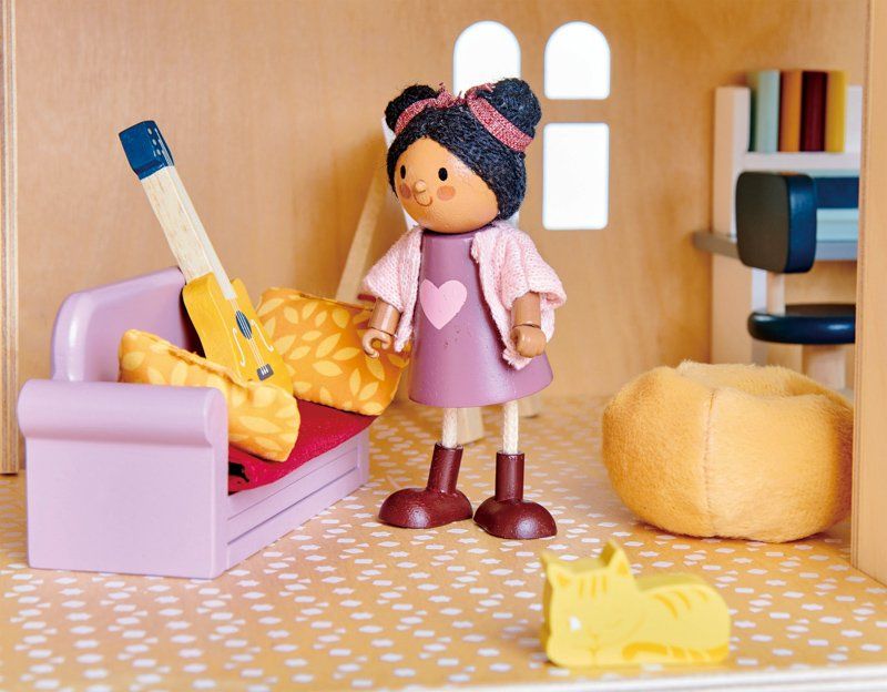 Tender Leaf Toys Doll Ayana with Flexible Limbs & Her Cat