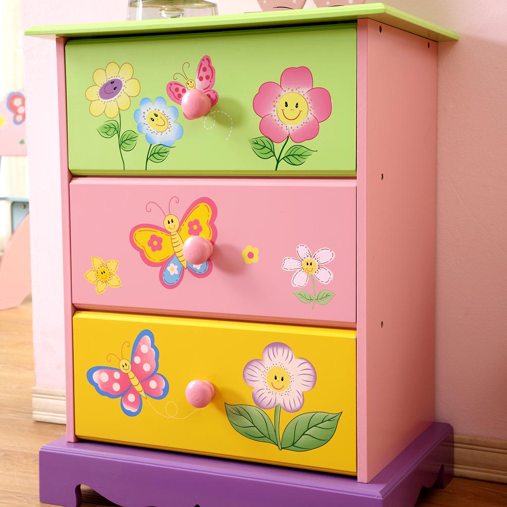 ALL 4 KIDS Olivia the Fairy Girl’s 3 Drawer Bedside Table