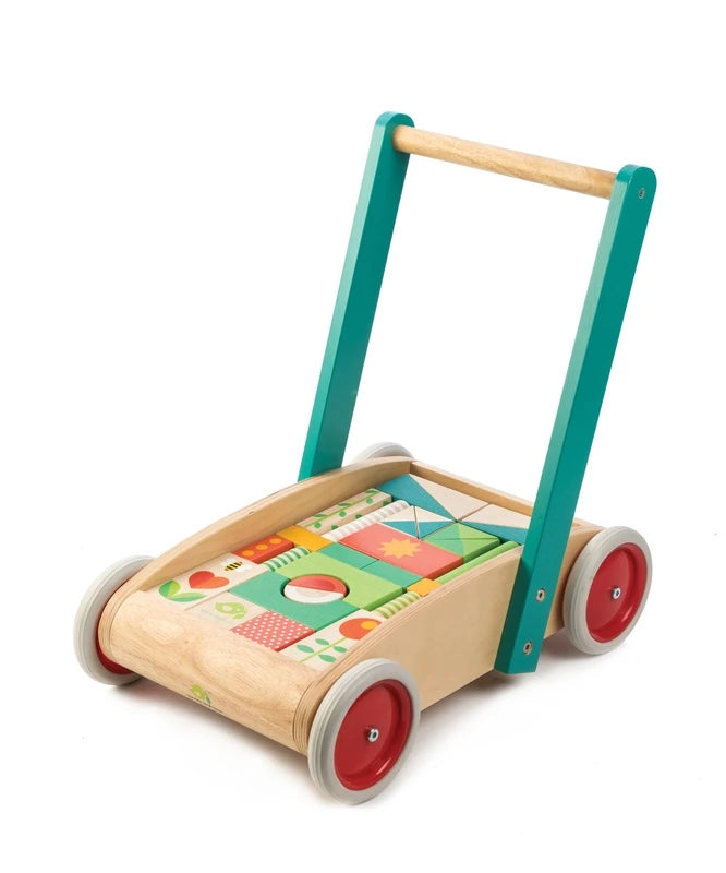 Tender Leaf Toys Wooden Wagon with Building Blocks