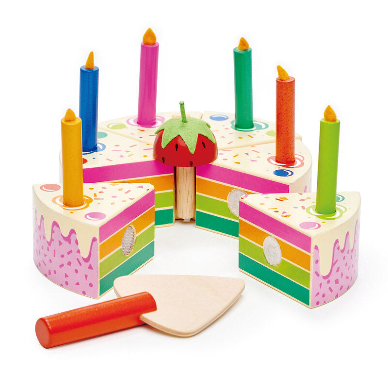 Tender Leaf Toys Pretend Rainbow Birthday Cake