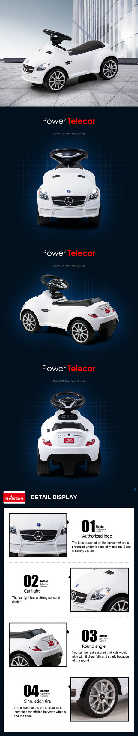Rastar Licensed Mercedes SLK 55 Amg Push Car