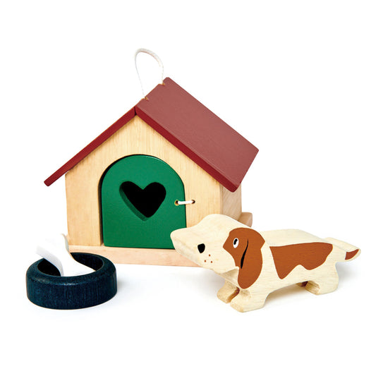 Tender Leaf Toys Dollhouse Pet Dog Kennel Set