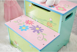 ALL 4 KIDS Girl Hand Painted Flower Step Stool