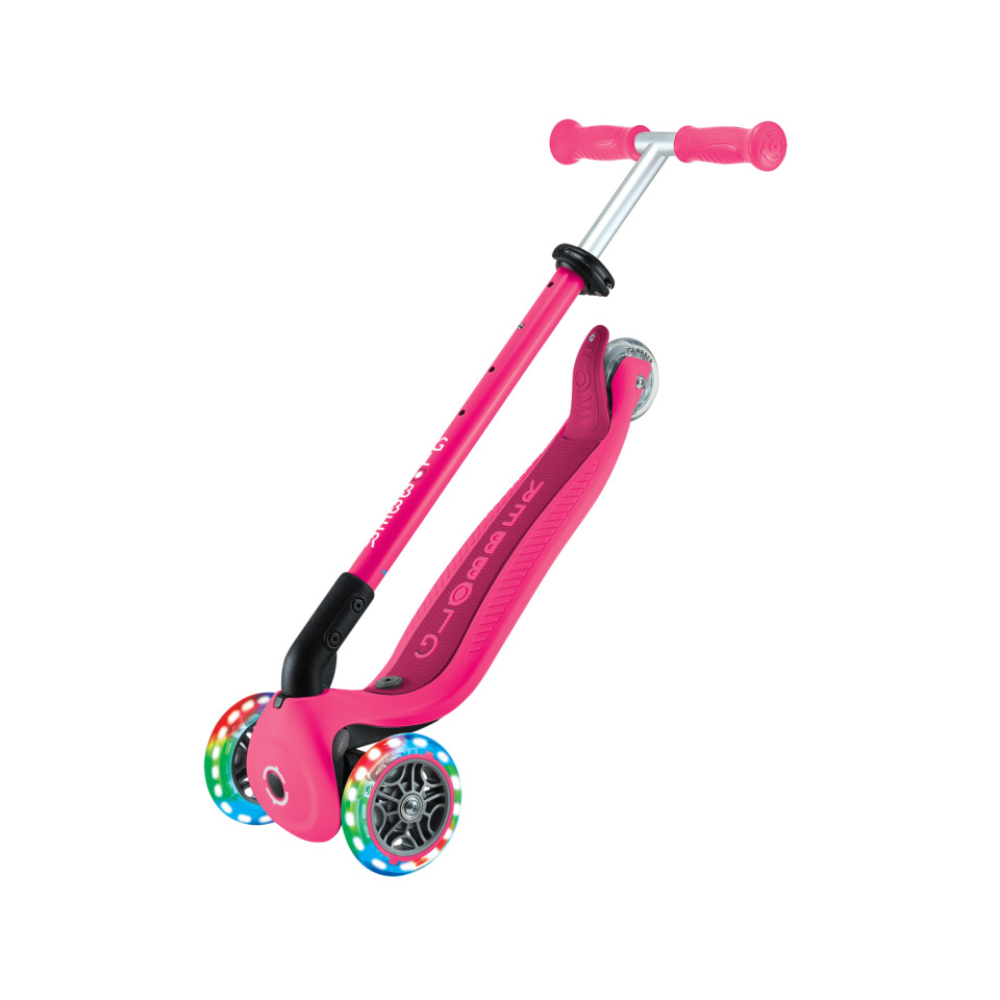 Globber GO UP ACTIVE Scooter with Lights - Fuchsia/ Dark Pink