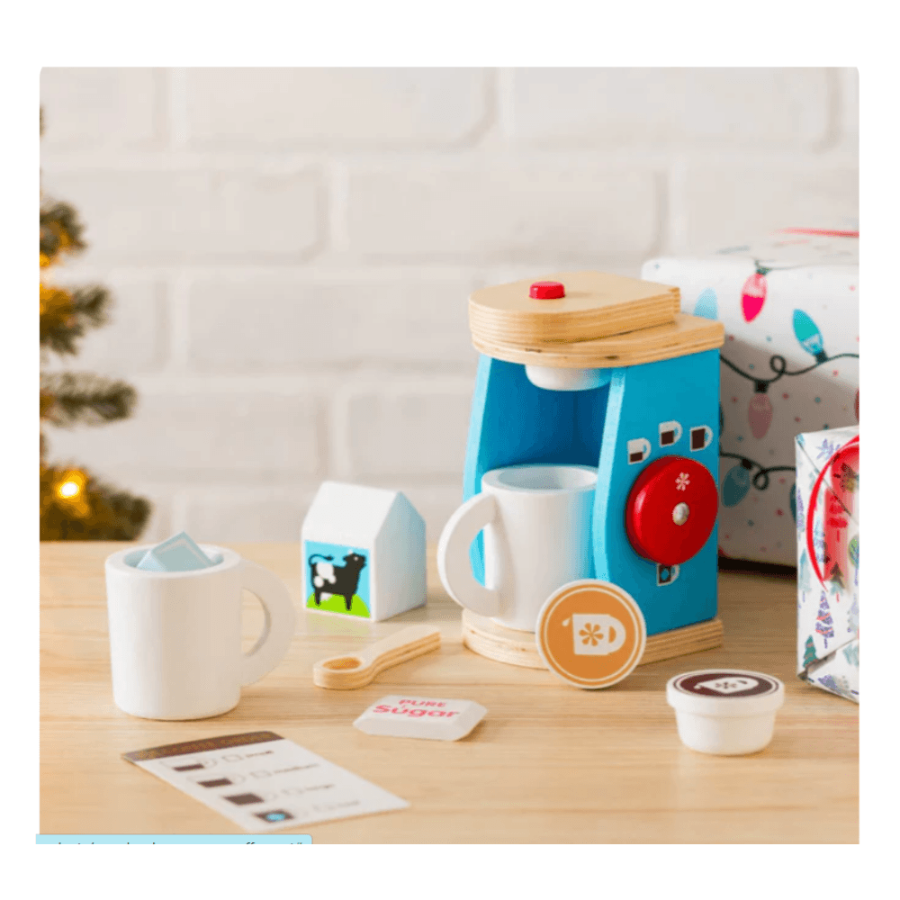 Melissa & Doug Wooden Brew & Serve Coffee Set