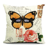 All 4 Kids 45cm Square Throw Pillow Cushion Cover - Butterfly and Flower